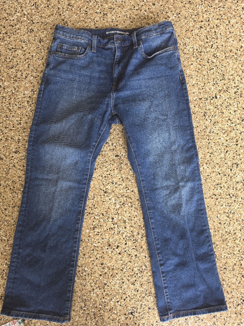 Amazon Essentials Men's Blue Bootcut Straight-Leg Jeans